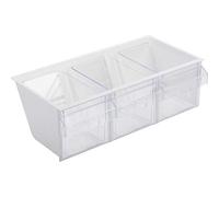 Westmark Conjunto de recipientes para conservar Alimentos, Con 3 Compartimentos, Cada uno 1 l, Plástico, Milano, Transparente/blanco, 76072240