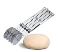 Westmark Cortador de Masa, 5 Ruedas, Para Cortar la Masa, Fondant y Más Tiras Ajustables de 3,0 a 31,0 cm, Acero Inoxidable