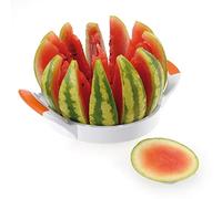 Westmark Cortador de melones y sandías, Con protección de la hoja, 29,7 x 21,5 x 3,6 cm, Acero inoxidable/plástico, Jumbo, Blanco/naranja/plateado, 51602270