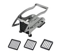 Westmark Cortador de patatas fritas y verduras/frutas con tres insertos de corte de acero inoxidable, Pomfri-Perfect, Plateado, 11812260