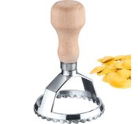 Westmark Cortador de Raviolis Aurora, Cortador Circular Práctico para Cortar Pasta Hecha en Casa y Masa de Repostería, Redondo, Ø 68 mm, Zinc, Madera de Haya