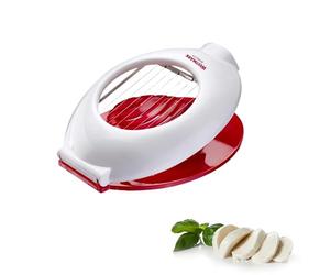 Westmark Cortador/divisor de mozzarella, Alambres de corte de acero inoxidable tensados individualmente, Plástico/acero inoxidable, Caprese, Rojo/blanco, 11642260