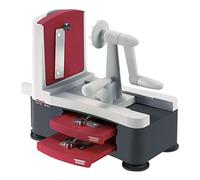 Westmark Cortador en espiral para fideos de verdura, zoodles y espirales de fruta, Con 3 insertos de corte, Cuchillas afiladas de acero inoxidable, Spiromat, Antracita/blanco/rojo, 11332260