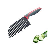 Westmark cortador ondulado, cuchillo negro-rojo de 28.3 cm para verduras, patatas, fritas y alimentos BLW, Hoja con revestimiento antiadherente, óptimo para cortes creativos y seguros
