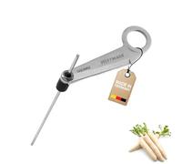 Westmark Cortadora de rábanos/en espirales con varilla de centrado larga, Longitud: 24 cm, Cuchilla de acero inoxidable / aluminio, Plateado / gris, 51302260