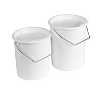 Westmark Cubos de almacenaje Maxi - set de 2, 2 l y 3 l, con tapa y asa | Para leche, sopas, harina, fruta o pienso, también para residuos orgánicos, asa metálica, sin BPA, plástico, 237922E7