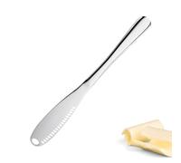 Westmark Cuchillo para mantequilla y cuchillo para decorar, 1 pieza, cuchillo con filo dentado y estructura ranurada para rizar mantequilla, adornar, cortar, plata, 22 cm