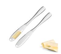 Westmark Cuchillo para mantequilla y cuchillo para decorar, 2 piezas, cuchillo con filo dentado y estructura ranurada para rizos de mantequilla, adornar y cortar, plateado, 15 cm