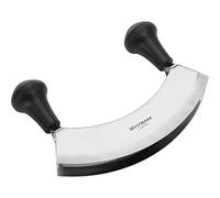 Westmark Cuchillo para picar/Cortador de hierbas, Con 2 cuchillas, Longitud: 17 cm, Acero inoxidable/plástico, Plateado/negro, 1294220