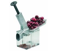 Westmark Deshuesador de cerezas con vertedor inclinado y recipiente grande, Plástico/Acero inoxidable/Aluminio, Plata/Negro/Transparente, 40702260