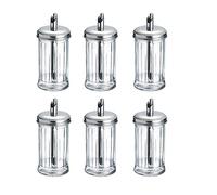 Westmark Dispensador de azúcar, 6 piezas, Capacidad: 300 ml cada uno, Vidrio/acero inoxidable, New York, Plata/transparente, 652422E2