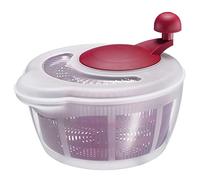 Westmark Ensaladera, Capacidad: 5 litros, ø 26 cm, Plástico, Sin BPA, Fortuna, Color: transparente/Rojo, 243222E2