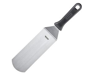 Westmark Espátula profesional para grill, Angulada, Flexible, Cerrada, Tamaño de la hoja: 7,5 x 20 cm, Longitud: 36,5 cm, Acero inoxidable / plástico, Master Line, Negro/plateado, 13382270