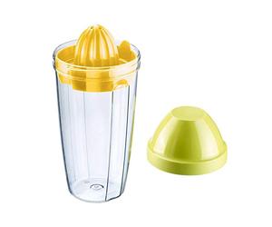 Westmark Exprimidor/Shaker con disco mezclador extraíble y exprimidor de limones, Capacidad: 0,5 l, Altura: 18,7 cm, Plástico, Sin BPA, Press + Shake, Color: claro/verde/amarillo, 30792270