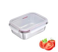 Westmark Fiambrera de Acero Inoxidable, Fiambrera a Prueba de Fugas, Apta para Microondas y Horno, Sin BPA, Caja Bento para Escuela, Trabajo y Guardería, Plata, 1300 ml
