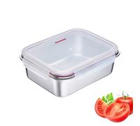 Westmark Fiambrera de Acero Inoxidable, Fiambrera a Prueba de Fugas, Apta para Microondas y Horno, Sin BPA, Caja Bento para Escuela, Trabajo y Guardería, Plata, 2250 ml