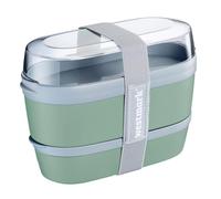 Westmark Fiambrera Maxi - Práctica caja con sistema de compartimentos estilo bento 760 ml, 830 ml y 425 ml para comida preparada, escuela y oficina, fabricada en Alemania, color verde menta