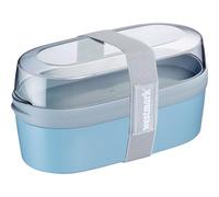 Westmark Fiambrera mini - Práctica caja con sistema de compartimentos estilo bento 760 ml y 830 ml para comida preparada, escuela y oficina, apta para microondas, fabricada en Alemania, color azul