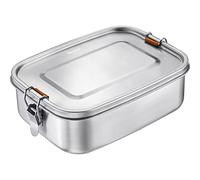 Westmark Fiambrera para almuerzo, volumen de llenado: 1500 ml, con junta de silicona, separador insertable, acero inoxidable/silicona, Viva Maxi, plata, 23592270