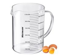 Westmark Jarra Medidora de Vidrio, Para Medir Ingredientes, Segura para Microondas, Resistente al calor, Asa Ergonómica, 1.000 ml