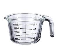 Westmark Jarra medidora, volumen de llenado: 0,5 L, apto para horno, microondas, congelador, vidrio de borosilicato, transparente/negro, 30622260