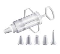 Westmark Jeringa para adornar, Con 5 boquillas, Capacidad: 100 ml, Plástico, Transparente/blanco, 30772270