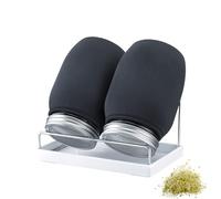 Westmark Juego de 2 tarros de germinación con Tapa de colador de Acero Inoxidable y escurridor, para brotes, microvegetales, 950 ml