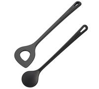 Westmark Juego de pincho de cocina + cuchara para remover/cocinar, 2 unidades, Alta resistencia al calor hasta 270 °C, Plástico, Gentle-Plus, Negro, 288722E9