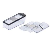 Westmark Juego de rallador con 4 insertos de corte y recipiente colector, Acero inoxidable / plástico, Technicus Quadro, Transparente/negro/plateado, 14352260