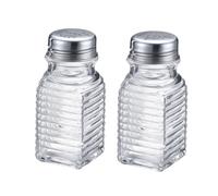 Westmark Juego de salero y pimentero Porto - Práctico juego de salero y pimienta, ideal en la gastronomía o en la mesa de casa, acero inoxidable, cristal