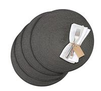 Westmark Mantel individual, CIRCLE, antracita, juego 4 piezas, lavable, sintético, Ø 38 cm, Saleen Edition, 01211086154