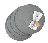 Westmark Mantel individual, CIRCLE, gris, set de 4, lavable, sintético, Ø 38 cm, Saleen Edition, 01211044154