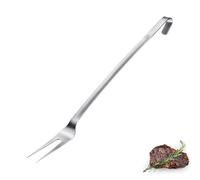 Westmark Meat Fork Pro, Tenedor para trinchar de acero inoxidable con púas largas y ganchos para colgar, óptimo para asar, asar y cocinas profesionales, Plata, 50 cm
