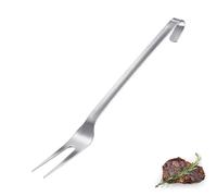 Westmark Meat Fork Pro, Tenedor para trinchar de acero inoxidable con púas largas y ganchos para colgar, óptimo para asar, asar y cocinas profesionales, Plata, 38 cm