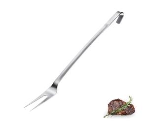 Westmark Meat Fork Pro, Tenedor para trinchar de acero inoxidable con púas largas y ganchos para colgar, óptimo para asar, asar y cocinas profesionales, Plata, 50 cm