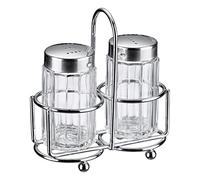 Westmark Menage 63112260 - Salero y pimentero (3 piezas, 50 ml, cristal/acero inoxidable), color transparente y plateado