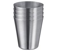 Westmark Mini-vasos Mendo - juego de mini tazas para casa y fuera, ideales como vasos de chupito o copas de cóctel, pequeñas y apilables - 30 ml, acero inoxidable 18/8, 4 piezas