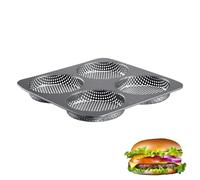 Westmark Molde antiadherente perforado, sándwiches para hamburguesa, 4 plazas, negro, 0,90 kg, para 4 hamburguesas grandes