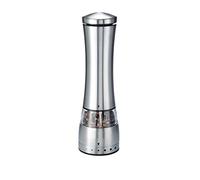 Westmark Molino de sal y pimienta, Eléctrico, Con molinillo de cerámica, Altura: 21,5 cm, Acero inoxidable, Automatic, Plata, 63582260, 6.5 x 6.5 x 21.5 cm