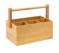 Westmark Organizador de cocina/mesa, 4 Compartimentos, Con asa de transporte, Dimensiones: 28 x 15 x 22 cm, Bambú, Tapas + Friends, Marrón claro, 69802270