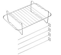 Westmark Parrilla para freidora de aire caliente, práctica parrilla con 4 brochetas, accesorio ideal para una preparación baja en grasa con la airfryer, apta para lavavajillas, acero inoxidable