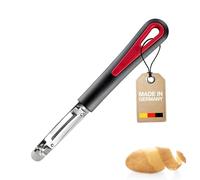 Westmark Pelador de verduras, manzanas y patatas, Pomfix Gallant, Hoja de acero inoxidable, Color: negro / rojo, 2945220