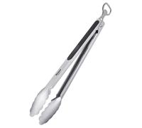 Westmark Pinzas para barbacoa y servir, con asas de acero inoxidable y empuñaduras de goma, con abrebotellas, 35 cm, acero inoxidable/plástico, plateado/egro, 1625227Ö