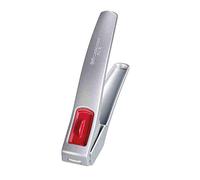 Westmark Prensa de ajo con compartimento grande y elemento de limpieza, Longitud 16.2 cm, Aluminio/plástico, plata/rojo, 30082260