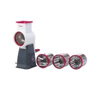 Westmark Rallador con 4 tambores de corte, Rallador/Rebanador de tambor, Altura: 28 cm, Plástico/acero inoxidable, Blanco/rojo/plateado/negro, 97602260