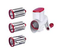 Westmark Rallador de tambor con 3 tambores de corte y mortero de llenado, Juego adicional para la picadora de carne 97042260 o el exprimidor 97062260, Plástico, Scharfe Herta, Blanco/rojo, 97032260