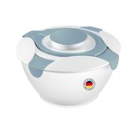 Westmark recipiente para ensalada con asas de transporte y contenedor para aderezos, capacidad: 6,5 litros, plástico, Praktika, transparente/blanco/azul, 2422227B