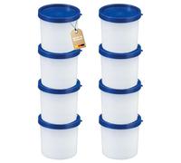 Westmark Recipientes para 8 hierbas/congelador, con tapa incluida. - Ideales para congelar hierbas y cebollas, 200 ml cada uno, apilables, trío, transparente/azul, 258422E3