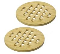 Westmark Salvamanteles Tapas + Friends - Posavasos Redondos para Proteger la Mesa de arañazos y Quemaduras, Ideal para la Mesa de Comedor - bambú, 20 cm, 2 Piezas