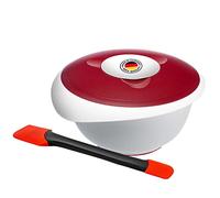 Westmark set de cocina y horneado, 2 piezas, vaso con tapa 3,5 l y rascador de masa con elementos de silicona extraíbles, plástico/silicona, Duo, Blanco/Rojo/Negro, 315522E6
